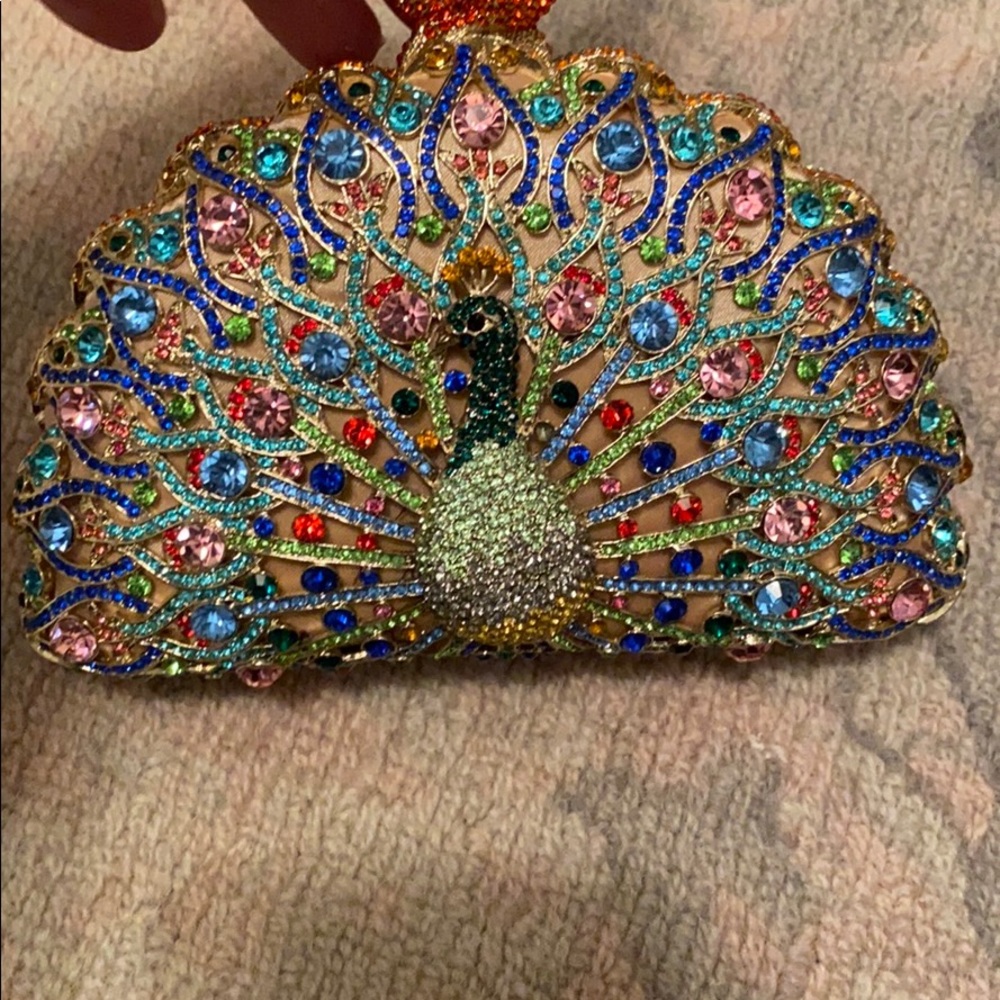NWOT Peacock Crystal Bag